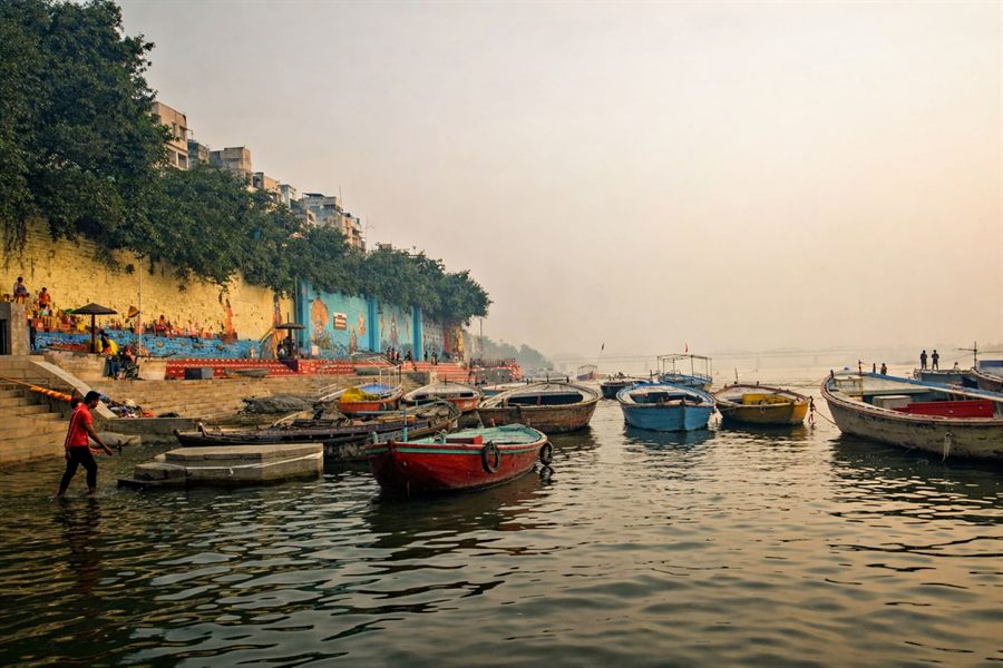 Boats on the Varanasi ghats